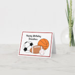 Grandson Birthday Card Kaart<br><div class="desc">Grootzoon sportfanumerieke verjaardagskaart die aanpasbaar is met uw persoonlijke bericht.
Binnenzijde:
Het verzenden van vele verjaardagswensen van je #1 fan!
Vrolijke verjaardag!</div>