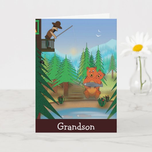 Grandson Birthday Card Kaart (Kleine Plant)