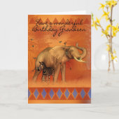 Grandson Birthday Card With Elephant Butterfly And Kaart (Gele Bloem)