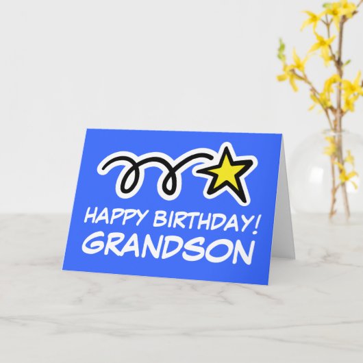 Grandson Birthday-kaart Kaart (Gele Bloem)