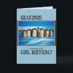 Grandson Birthday, pinguïns Kaart<br><div class="desc">Een mooie groep pinguïns uit de Zuidpool zijn bereid om je kleinzoon een heel gelukkige verjaardag te wensen. Deze kaart zal een geweldige verrassing zijn voor een jongen die van dieren houdt.</div>
