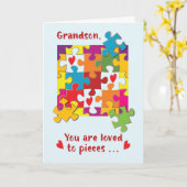 Grandson Birthday Puzzle Love to Piecces Kaart (Gele Bloem)