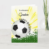 Grandson Birthday Soccer Card Kaart (Voorkant)