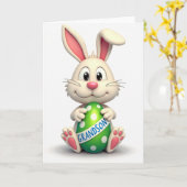 Grandson Bunny Egg Greeting Card Kaart (Gele Bloem)