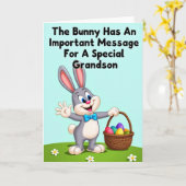 Grandson Bunny Message Card Kaart (Gele Bloem)