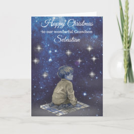 Grandson Christmas Card – Starry Night  Kaart
