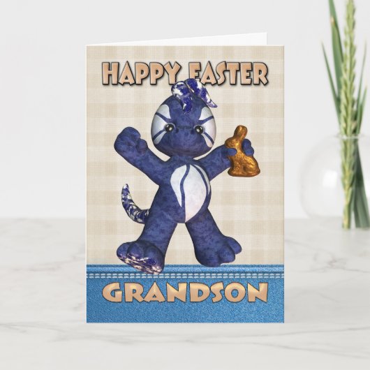 Grandson Easter Card - Denim Dragon Chocolate Feestdagen Kaart (Voorkant)