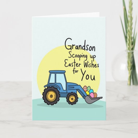 Grandson Easter Wishes Scoop Card Kaart (Voorkant)