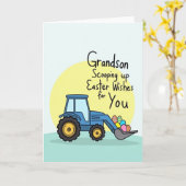 Grandson Easter Wishes Scoop Card Kaart (Gele Bloem)
