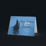 Grandson, een moonlight jachtverjaardagskaart kaart<br><div class="desc">Verstuur verjaardagsgroeten met deze mooie kaart. Een jacht vaart voorbij een grote blauwe maan,  over een kalme oceaan. Een geweldige kaart voor een jachtsman of zeeman.</div>