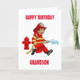 GRANDSON EN MIJN FAVORIETE FIREMAN OP BIRTHDAY KAART