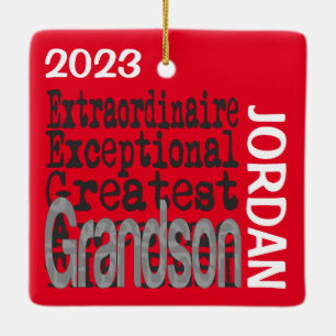 Grandson Extraordinaire CUSTOM Keramisch Ornament