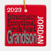 Grandson Extraordinaire CUSTOM Keramisch Ornament (Voorkant)