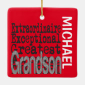 Grandson Extraordinaire CUSTOM Keramisch Ornament (Achterkant)