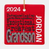Grandson Extraordinaire CUSTOM Keramisch Ornament (Achterkant)