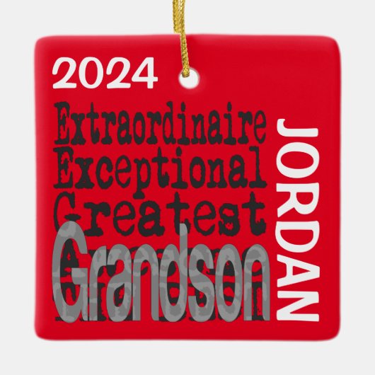 Grandson Extraordinaire CUSTOM Keramisch Ornament (Voorkant)