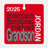 Grandson Extraordinaire CUSTOM Metalen Ornament (Achterkant)