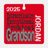 Grandson Extraordinaire CUSTOM Metalen Ornament (Voorkant)