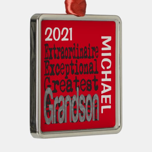 Grandson Extraordinaire CUSTOM Metalen Ornament (Rechts)