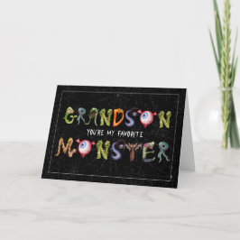 Grandson Favorite Monster Funny Halloween Kaart