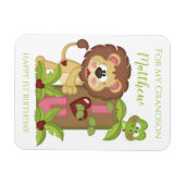Grandson First Birthday Cute Lion Photo Card Magneet (Horizontaal)
