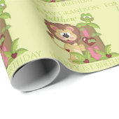 Grandson First Birthday Cute Lion Wrapping Paper Cadeaupapier (Rol Hoek)