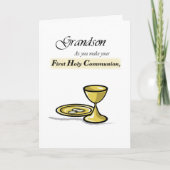 Grandson First Communion Gold Chalice, Paten Kaart (Voorkant)