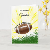 Grandson Football Birthday Card Kaart (Gele Bloem)