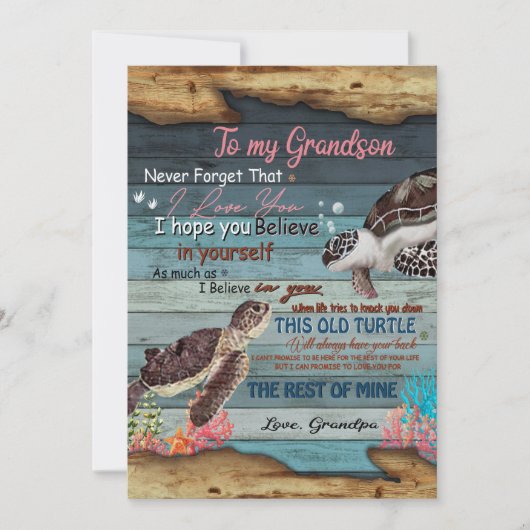Grandson Gift | Brief aan mijn kleinzoon van opa Feestdagenkaart (Voorkant)