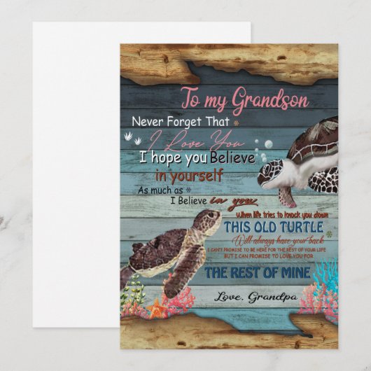 Grandson Gift | Brief aan mijn kleinzoon van opa Feestdagenkaart (Voorkant / Achterkant)