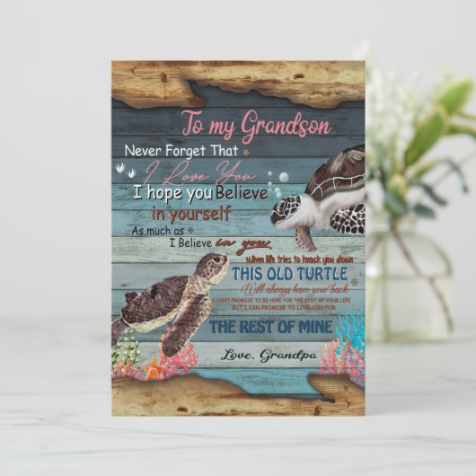 Grandson Gift | Brief aan mijn kleinzoon van opa Feestdagenkaart (Staand voorkant)