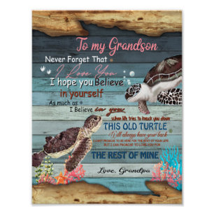 Grandson Gift   Brief aan mijn kleinzoon van opa Foto Afdruk