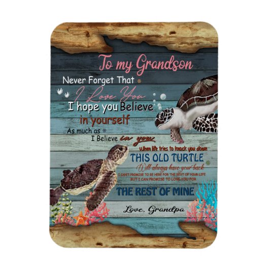 Grandson Gift | Brief aan mijn kleinzoon van opa Magneet (Verticaal)