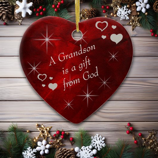 Grandson Gift Heart Keepomwille Keramisch Ornament