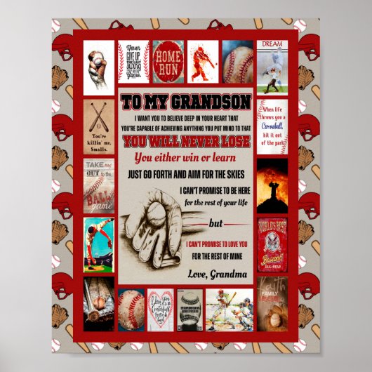 Grandson Gifts | Aan mijn kleinzoon liefde van oma Poster (Voorkant)