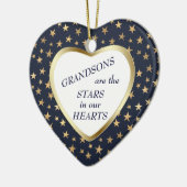 Grandson Gold Star Heart Keepomwille Keramisch Ornament (Links)