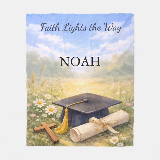 Grandson Graduation Personalized Christian Gift Fleece Deken (Voorkant)