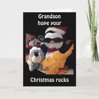 GRANDSON-H0PE Y0UR CHRITMAS "R0CKS" FEESTDAGEN KAART