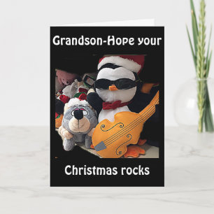 GRANDSON-H0PE Y0UR CHRITMAS "R0CKS"-JOU ROCK FEESTDAGEN KAART