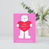 Grandson Happy Valentines Day Cartoon Cat Feestdagenkaart (Staand voorkant)