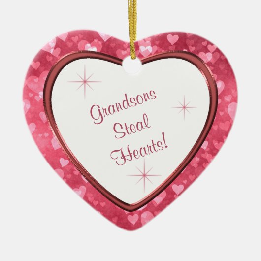 Grandson Heart Keepomwille Keramisch Ornament (Voorkant)