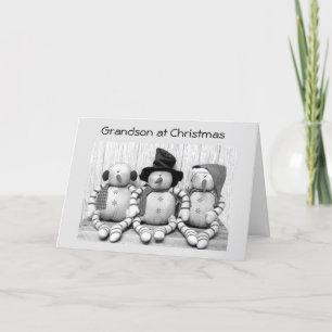 **GRANDSON** IN CHRISTMAS VAN CUTE SNOWMEN FEESTDAGEN KAART