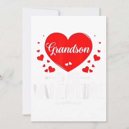 Grandson is mijn Valentijn die op Fam Grandma Gift Aankondiging (Voorkant)