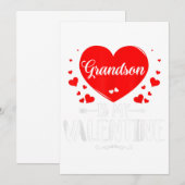 Grandson is mijn Valentijn die op Fam Grandma Gift Aankondiging (Voorkant / Achterkant)