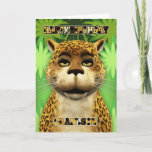 Grandson Leopard Oerwoud Birthday Card Kaart<br><div class="desc">Grandson Leopard Oerwoud Birthday Card</div>