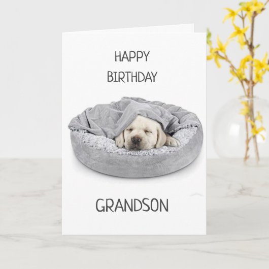 GRANDSON OP BIRTHDAY! KAART (Gele Bloem)