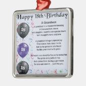Grandson Poem - 18e verjaardag Metalen Ornament (Links)