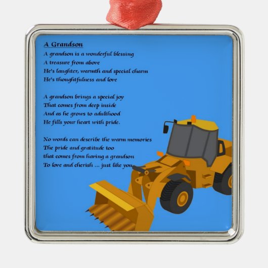 Grandson Poem - digger Metalen Ornament (Voorkant)
