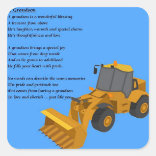 Grandson Poem - digger Vierkante Sticker