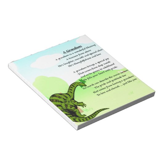 Grandson Poem - Dinosaur Notitieblok (Schuin)